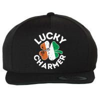 Lucky Charmer Girl Funny St Patricks Day Wool Snapback Cap