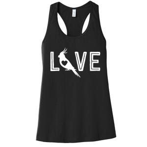 Love Cockatiel Gifts For Wo Parrot Gift For Bird Lovers Women's Racerback Tank