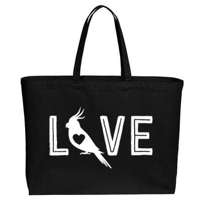 Love Cockatiel Gifts For Wo Parrot Gift For Bird Lovers Cotton Canvas Jumbo Tote