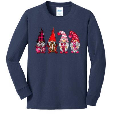 Love Cute Gnomes Happy Valentines Day Funny Gnome Lover Kids Long Sleeve Shirt