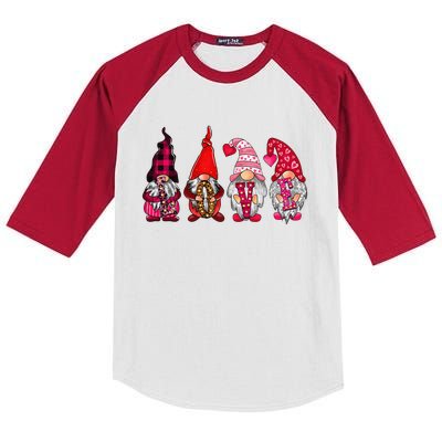 Love Cute Gnomes Happy Valentines Day Funny Gnome Lover Kids Colorblock Raglan Jersey