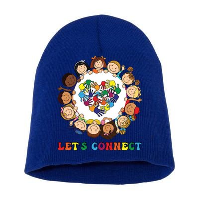 Lets Connect Gift S Tal Health Awareness Gift Short Acrylic Beanie