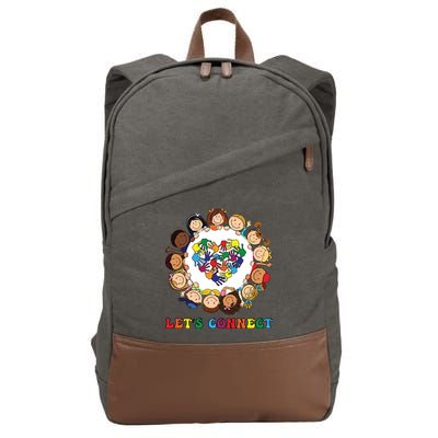 Lets Connect Gift S Tal Health Awareness Gift Cotton Canvas Backpack