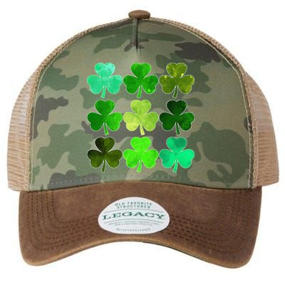 Lucky Clover Green Irish Funny st patricks day Legacy Tie Dye Trucker Hat