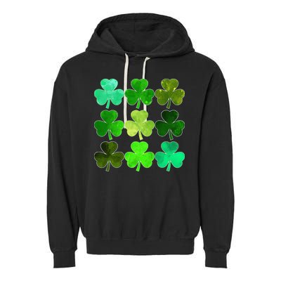 Lucky Clover Green Irish Funny st patricks day Garment-Dyed Fleece Hoodie