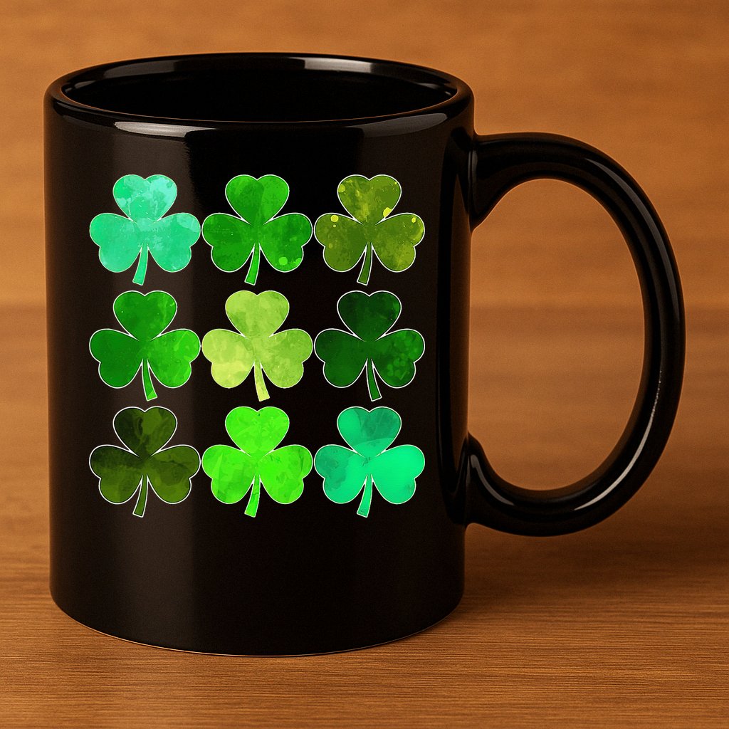 Lucky Clover Green Irish Funny st patricks day 11oz C Handle Ceramic Mug