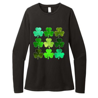 Lucky Clover Green Irish Funny st patricks day Womens CVC Long Sleeve Shirt