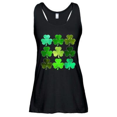 Lucky Clover Green Irish Funny st patricks day Ladies Essential Flowy Tank