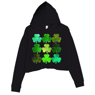 Lucky Clover Green Irish Funny st patricks day Crop Fleece Hoodie