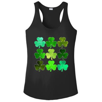 Lucky Clover Green Irish Funny st patricks day Ladies PosiCharge Competitor Racerback Tank