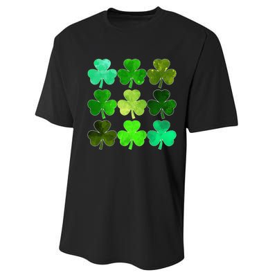 Lucky Clover Green Irish Funny st patricks day Performance Sprint T-Shirt