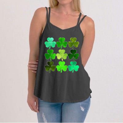 Lucky Clover Green Irish Funny st patricks day Women's Strappy Tank