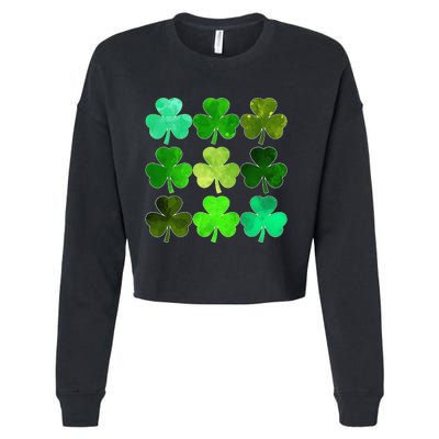 Lucky Clover Green Irish Funny st patricks day Cropped Pullover Crew