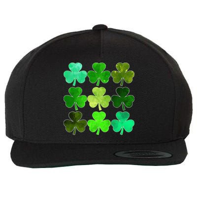 Lucky Clover Green Irish Funny st patricks day Wool Snapback Cap