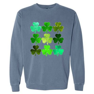 Lucky Clover Green Irish Funny st patricks day Garment-Dyed Sweatshirt