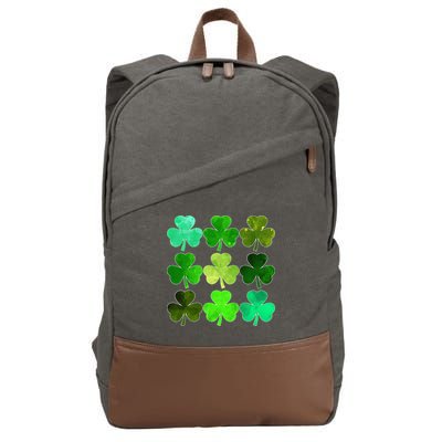 Lucky Clover Green Irish Funny st patricks day Cotton Canvas Backpack