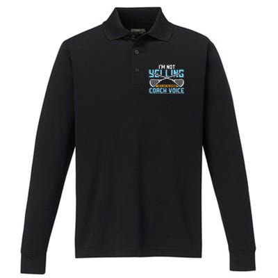 Lacrosse Coach Gift Lax Sticks Funny Coach Voice Performance Long Sleeve Polo