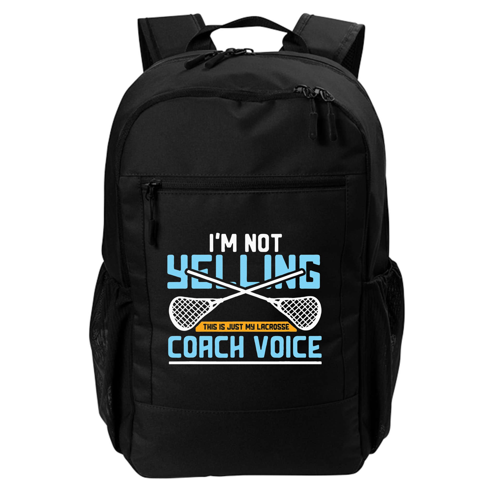 Lacrosse Coach Gift Lax Sticks Funny Coach Voice Backpack