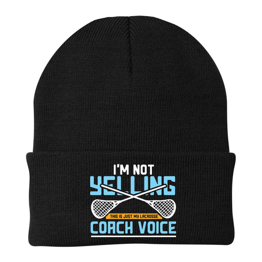 Lacrosse Coach Gift Lax Sticks Funny Coach Voice Beanie