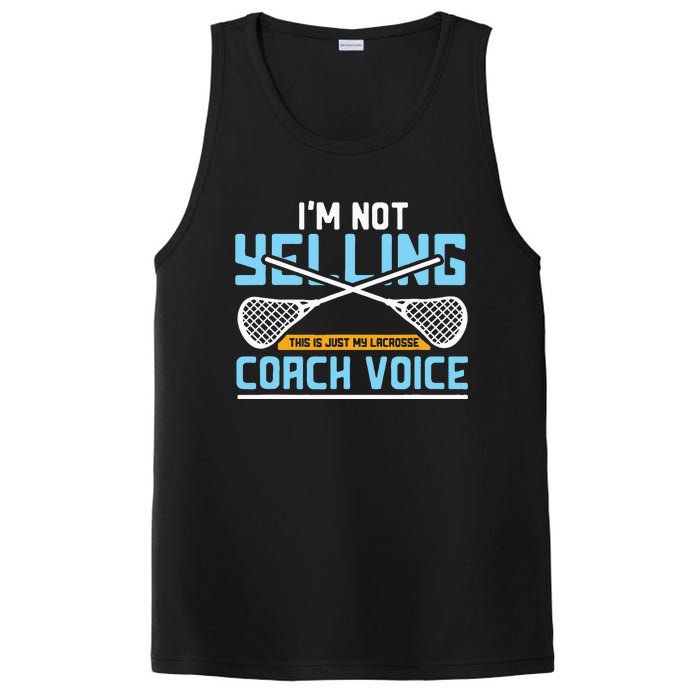 Lacrosse Coach Gift Lax Sticks Funny Coach Voice PosiCharge Competitor Tank