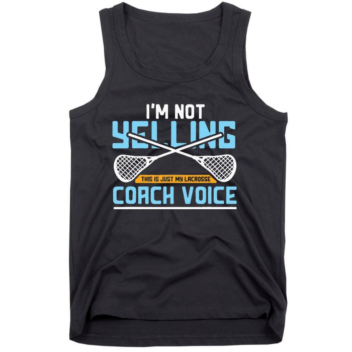 Lacrosse Coach Gift Lax Sticks Funny Coach Voice Tank Top