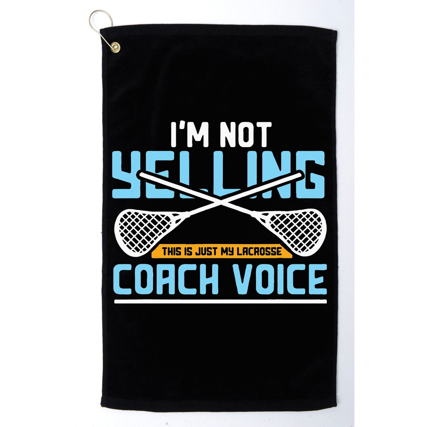 Lacrosse Coach Gift Lax Sticks Funny Coach Voice Golf Towel