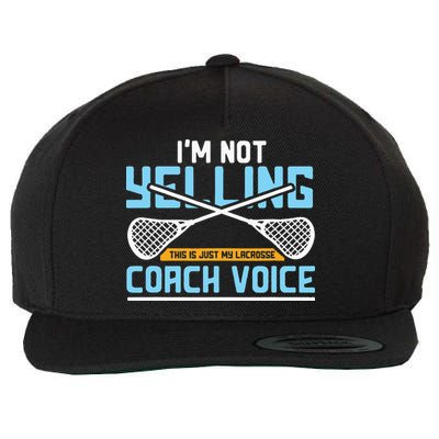 Lacrosse Coach Gift Lax Sticks Funny Coach Voice Wool Snapback Cap