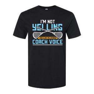 Lacrosse Coach Gift Lax Sticks Funny Coach Voice Softstyle® CVC T-Shirt