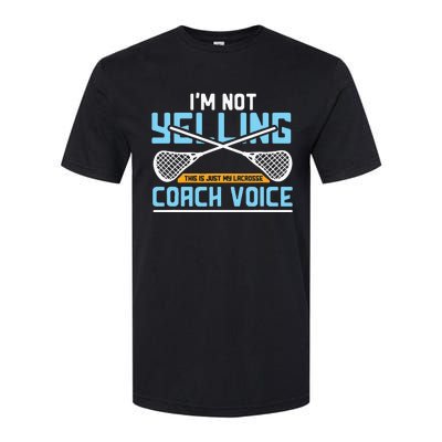 Lacrosse Coach Gift Lax Sticks Funny Coach Voice Softstyle CVC T-Shirt