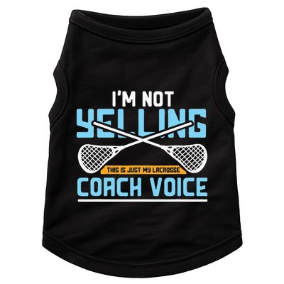 Lacrosse Coach Gift Lax Sticks Funny Coach Voice Doggie Tank