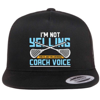 Lacrosse Coach Gift Lax Sticks Funny Coach Voice Flatbill Hat