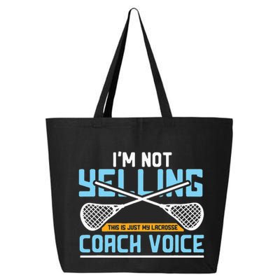 Lacrosse Coach Gift Lax Sticks Funny Coach Voice 25L Jumbo Tote
