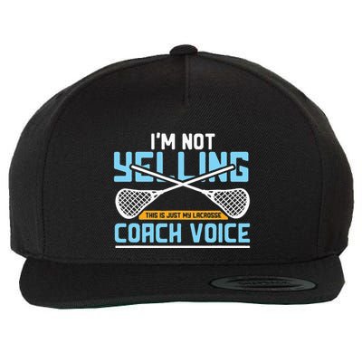 Lacrosse Coach Gift Lax Sticks Funny Coach Voice Wool Snapback Cap