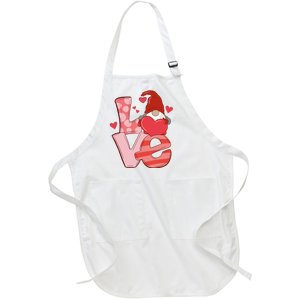 Love Cute Gnome Valentines Day Heart Full-Length Apron With Pockets