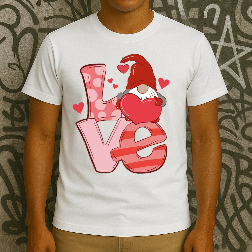 Love Cute Gnome Valentines Day Heart T-Shirt