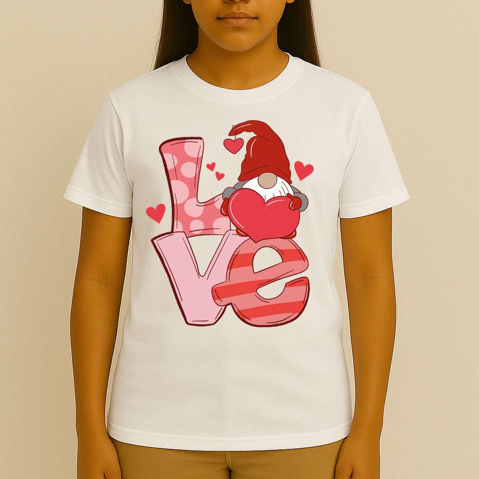 Love Cute Gnome Valentines Day Heart T-Shirt