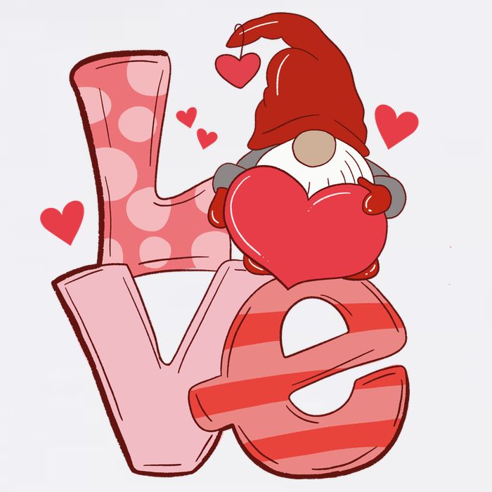 Love Cute Gnome Valentines Day Heart T-Shirt