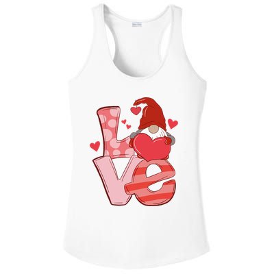 Love Cute Gnome Valentines Day Heart Ladies PosiCharge Competitor Racerback Tank