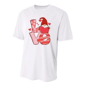 Love Cute Gnome Valentines Day Heart Youth Performance Sprint T-Shirt