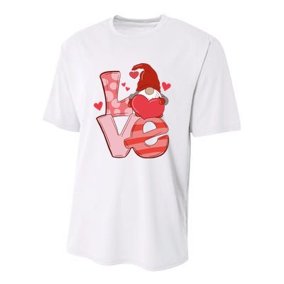 Love Cute Gnome Valentines Day Heart Youth Performance Sprint T-Shirt