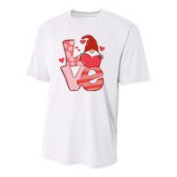 Love Cute Gnome Valentines Day Heart Youth Performance Sprint T-Shirt