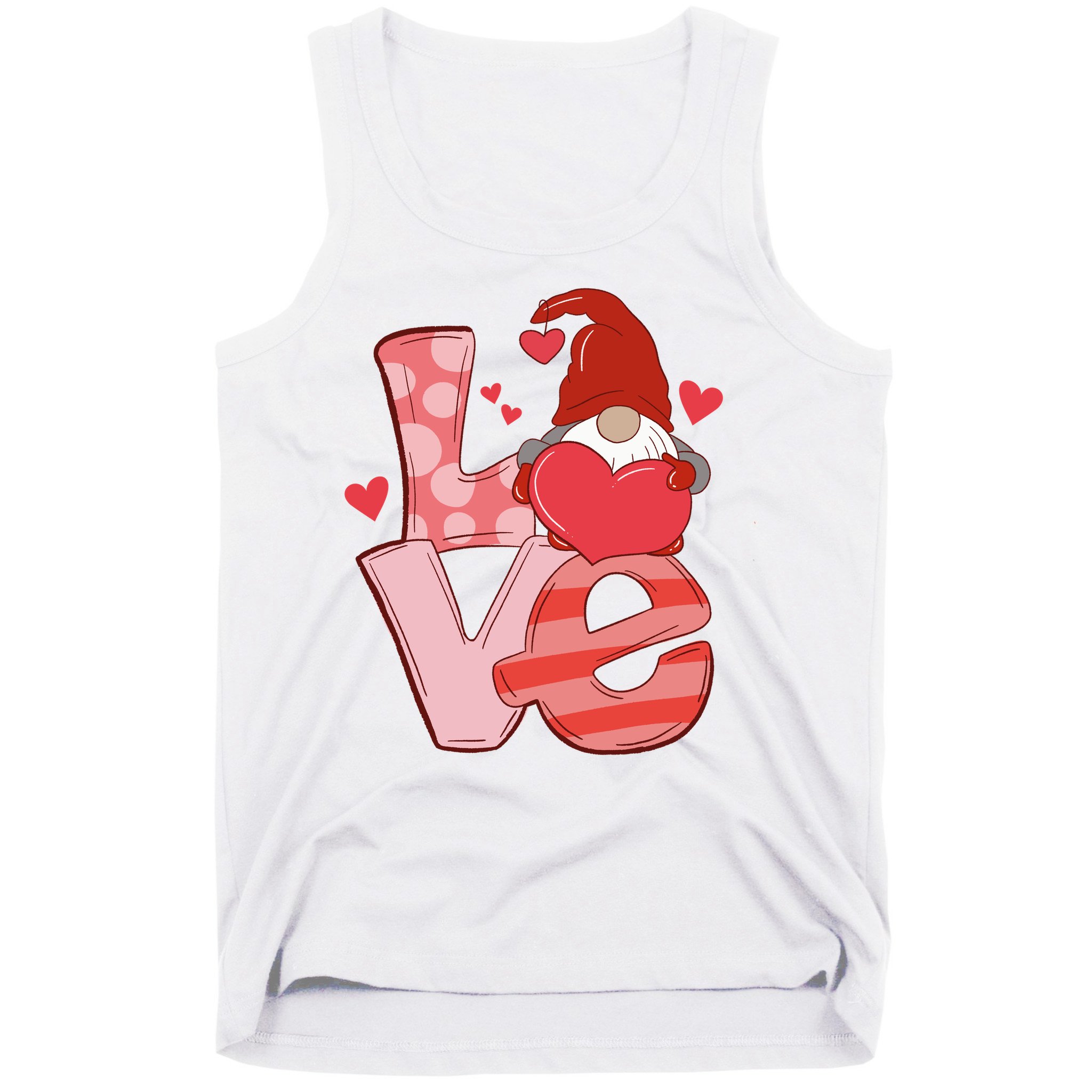 Love Cute Gnome Valentines Day Heart Tank Top