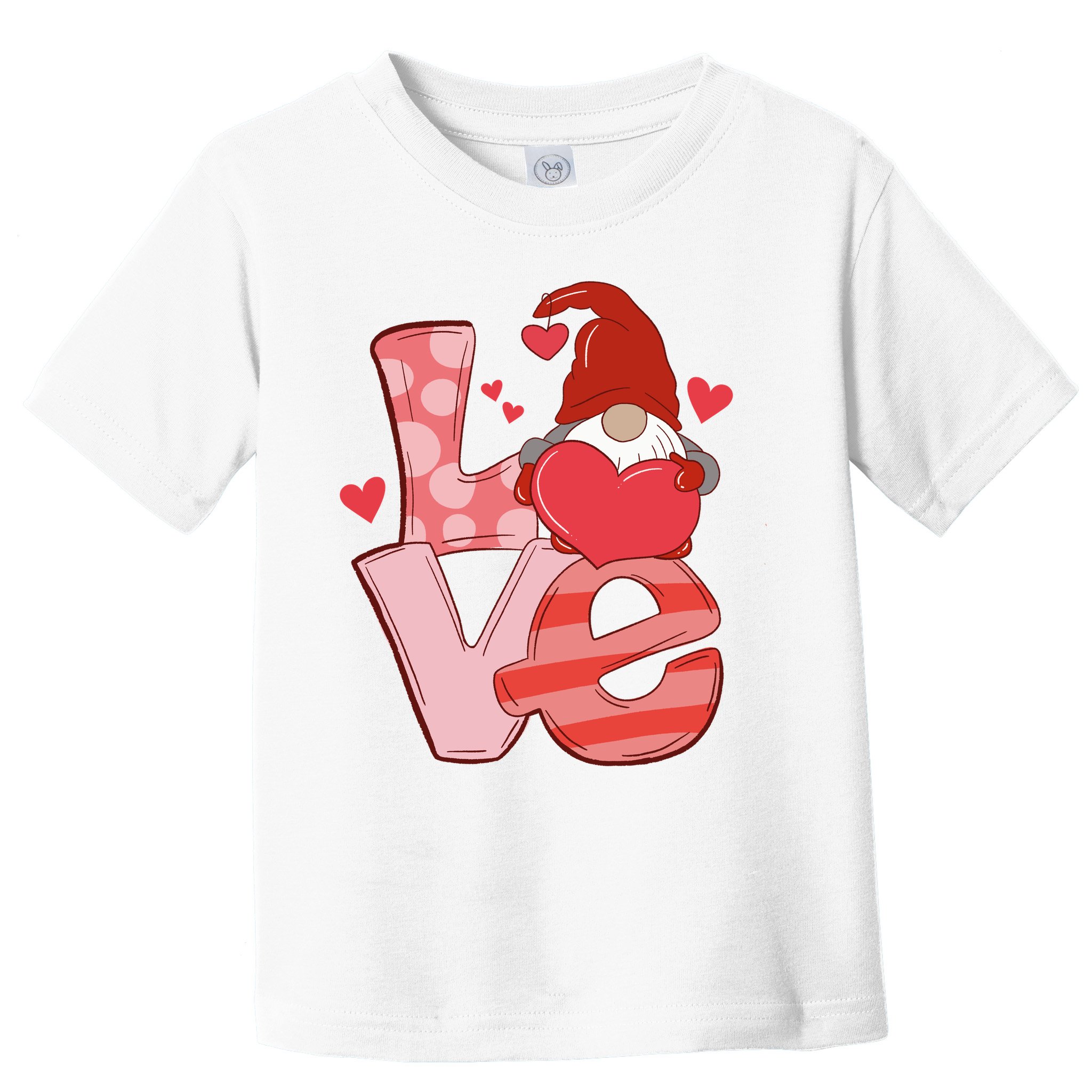 Love Cute Gnome Valentines Day Heart Toddler T-Shirt