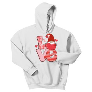 Love Cute Gnome Valentines Day Heart Kids Hoodie