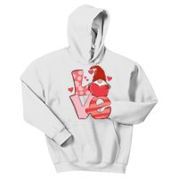 Love Cute Gnome Valentines Day Heart Kids Hoodie