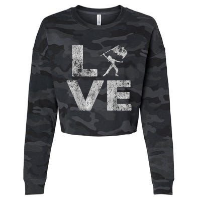 Love Color Guard Winter Guard Distressed Cropped Pullover Crew