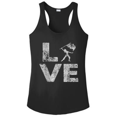 Love Color Guard Winter Guard Distressed Ladies PosiCharge Competitor Racerback Tank