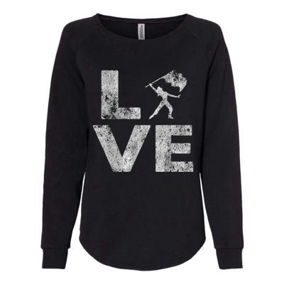 Love Color Guard Winter Guard Distressed Womens California Wash Sweatshirt