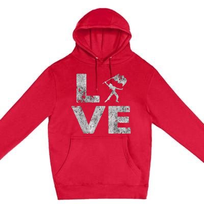 Love Color Guard Winter Guard Distressed Premium Pullover Hoodie