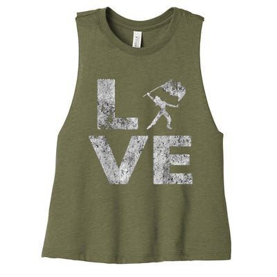 Love Color Guard Winter Guard Distressed Women's Racerback Cropped Tank